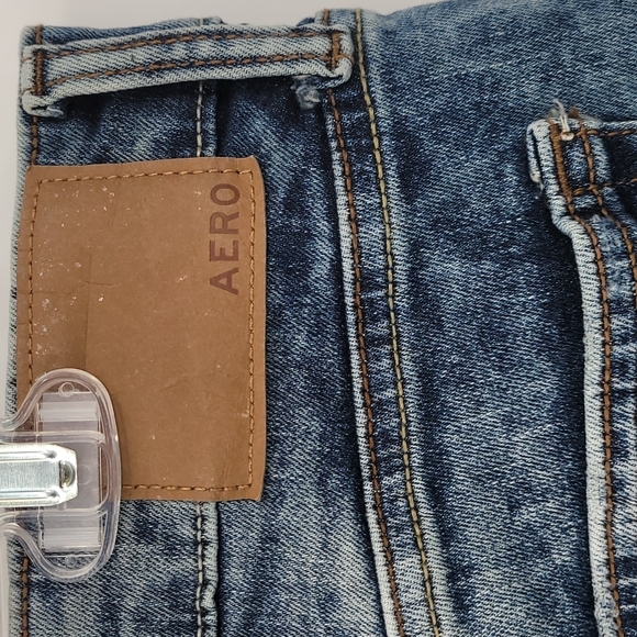 Aeropostale Skinny Jeans Distressed Acid Wash Casual Blue Size 34x32 - Picture 10 of 12